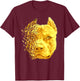 Pit Bull Shattered Gold Designer T-Shirt - T-Shirt | Maroon