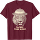 Funny Lion in Pith Helmet Safari Tour Guide T-Shirt - T-Shirt | Maroon