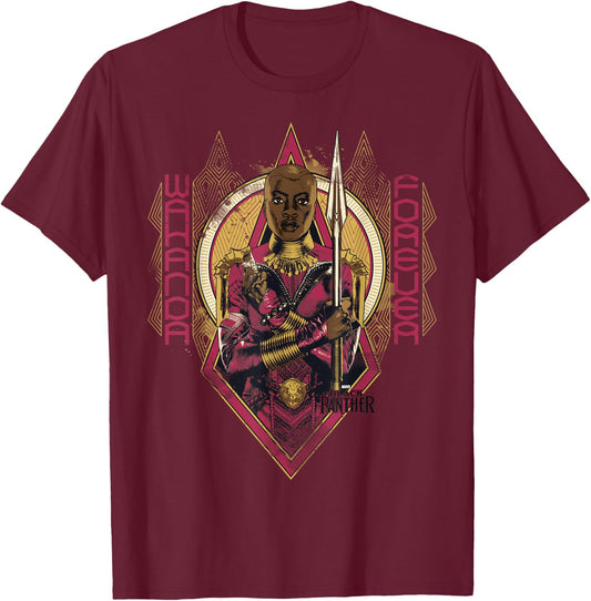 Marvel Black Panther Wakanda Forever Okoye Rises T-Shirt - T-Shirt | Maroon