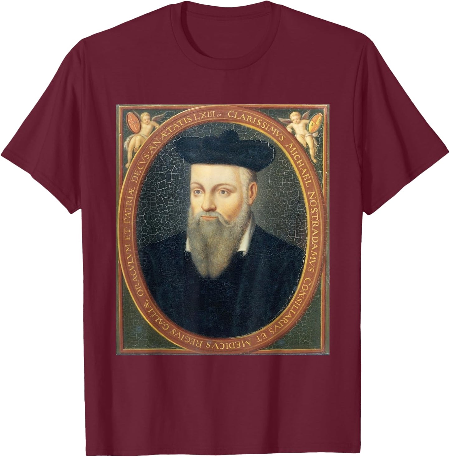 Nostradamus Nostradamus Seer Predictions T-Shirt - T-Shirt | Maroon
