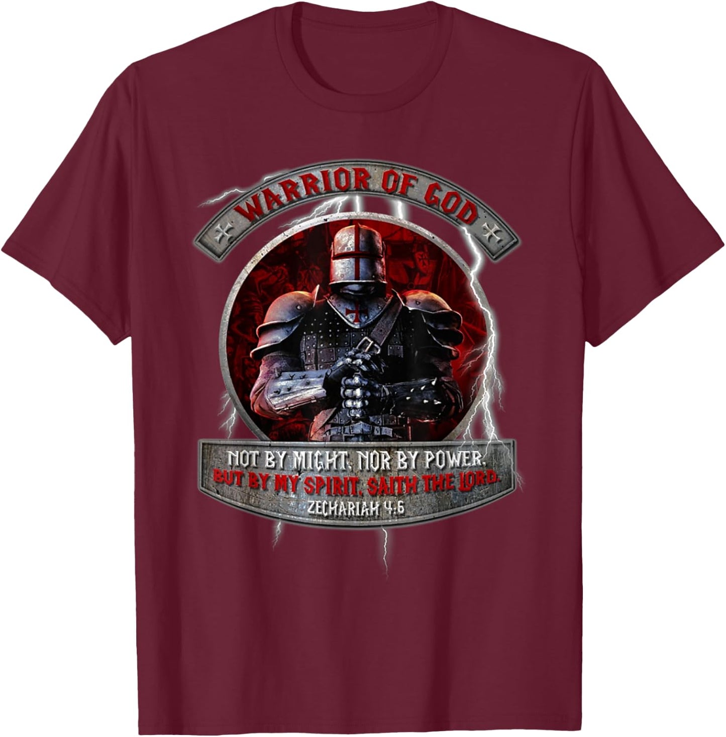 Warrior Of God not by might nor by power but by my spirit T-Shirt - T-Shirt | Maroon