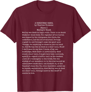 A Christmas Carol Charles Dickens Book Reader Gift T-Shirt - T-Shirt | Maroon