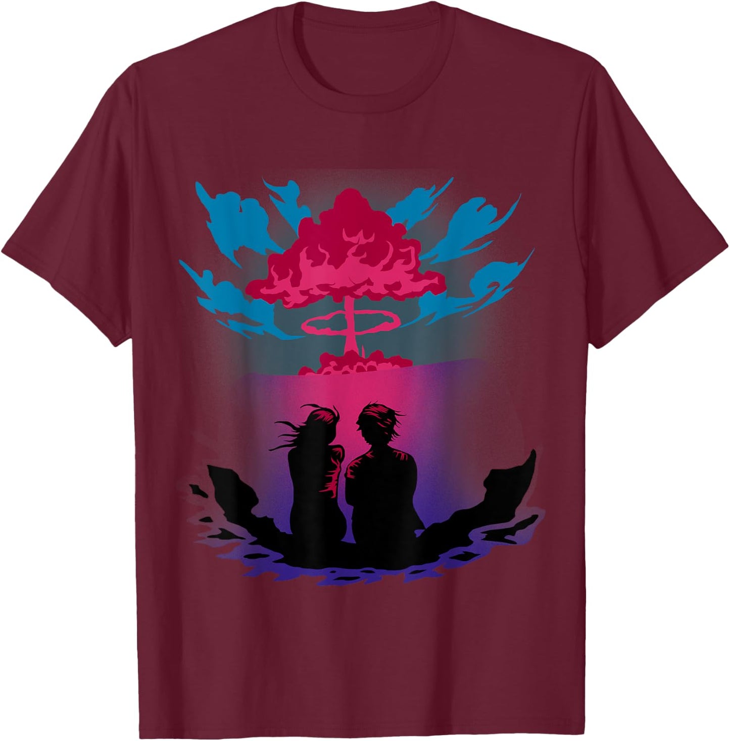 Nuke Atom Bomb Atomic Love Couple Fallout Hydrogen Gift T-Shirt - T-Shirt | Maroon