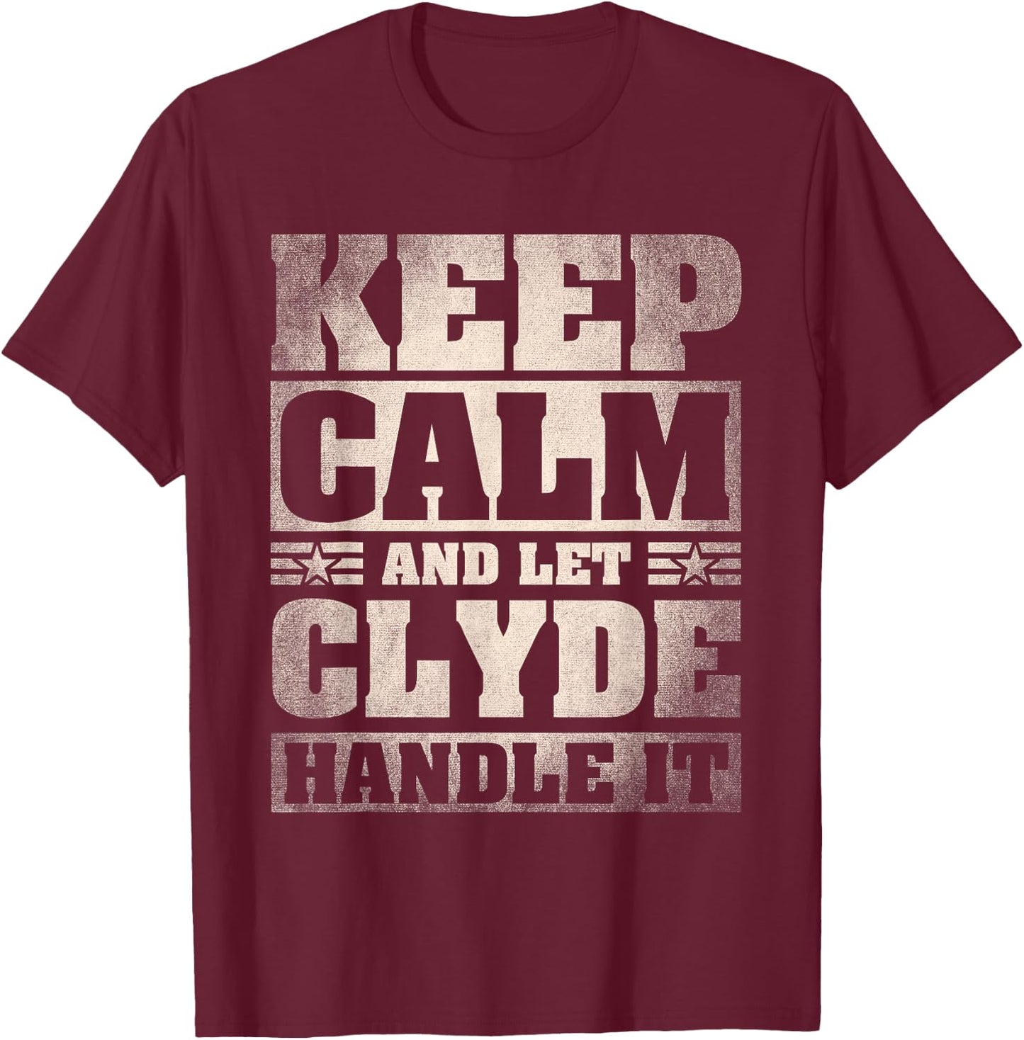 Clyde Name Shirt Personalized Clyde First Name T-Shirt - T-Shirt | Maroon