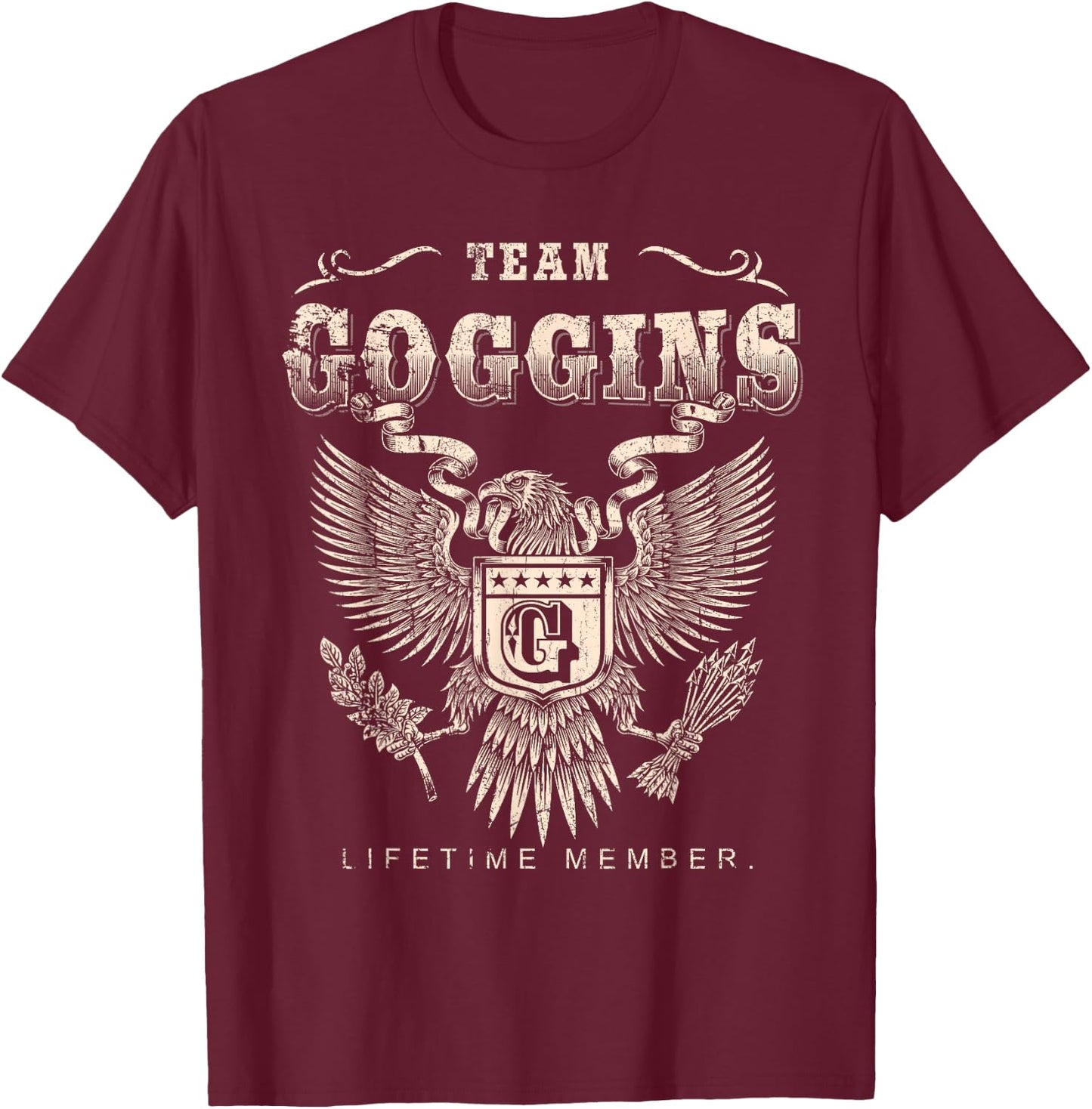 Team Goggins Family Name Lifetime Member T-Shirt - T-Shirt | Maroon