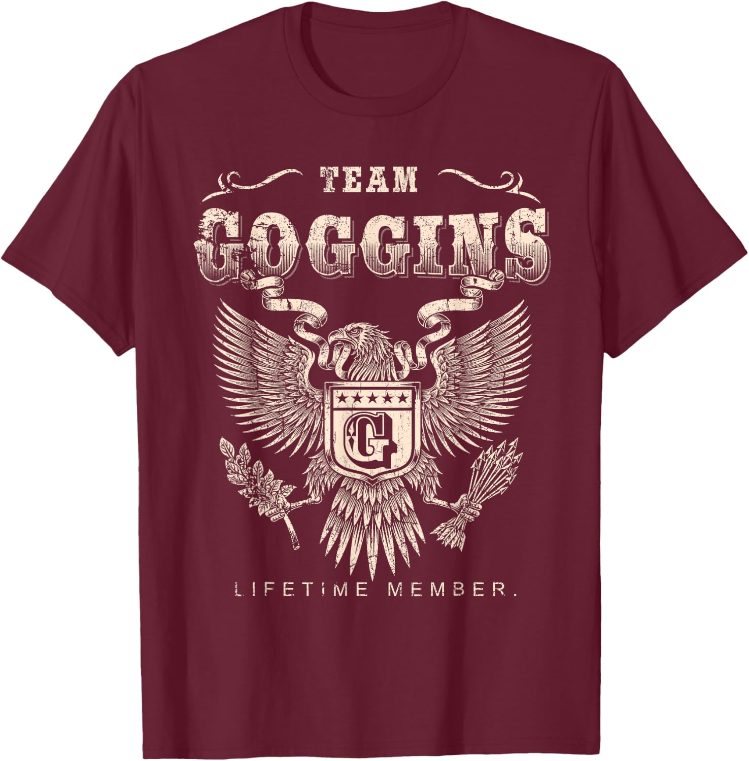 Team Goggins Family Name Lifetime Member T-Shirt - T-Shirt | Maroon
