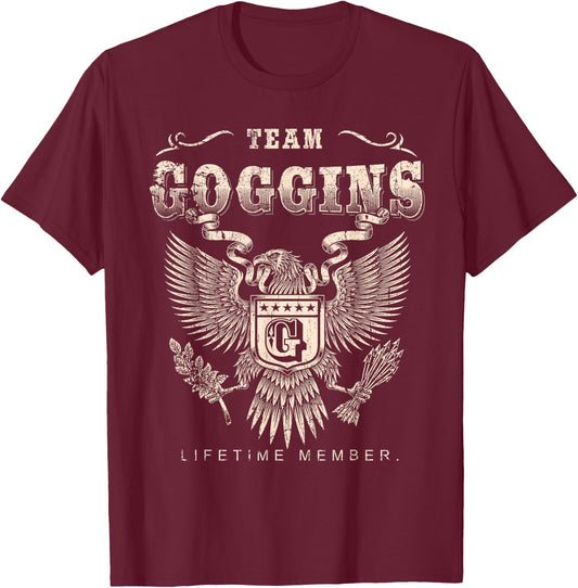 Team Goggins Family Name Lifetime Member T-Shirt - T-Shirt | Maroon