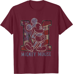 Disney Americana Mickey Sketch T-Shirt - T-Shirt | Maroon