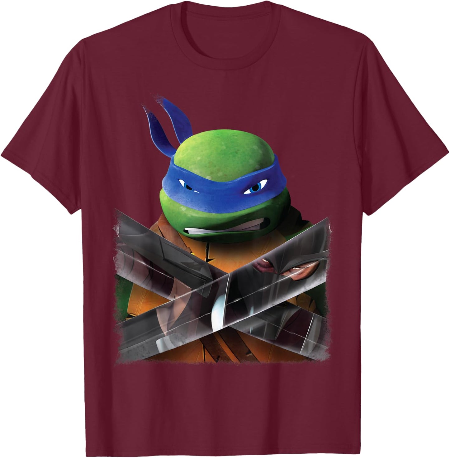 Teenage Mutant Ninja Turtles Leonardo Vs. Shredder T-Shirt - T-Shirt | Maroon