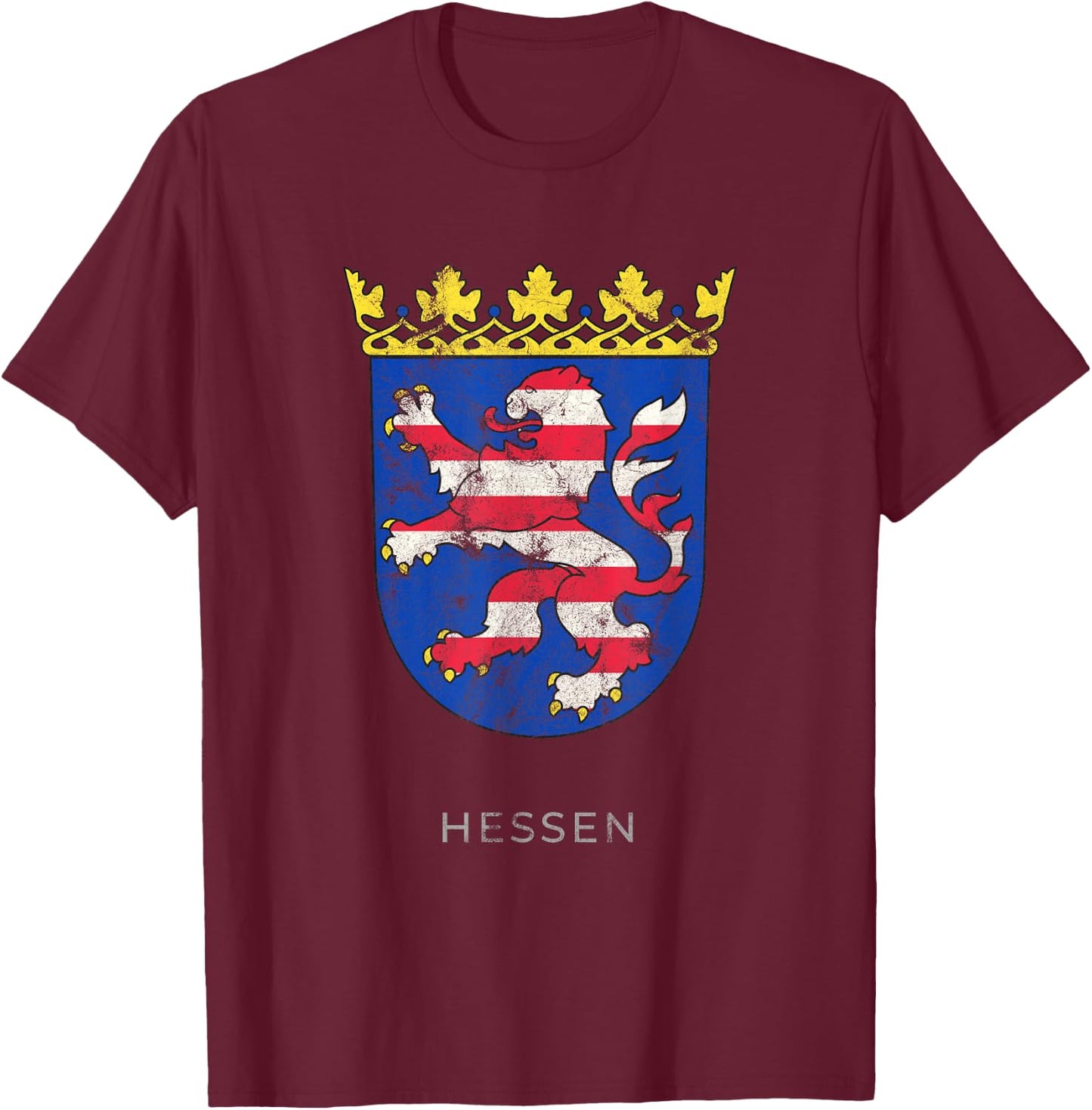 Hessen German Coat of arm Germany Deutsch Shirt T-Shirt - T-Shirt | Maroon