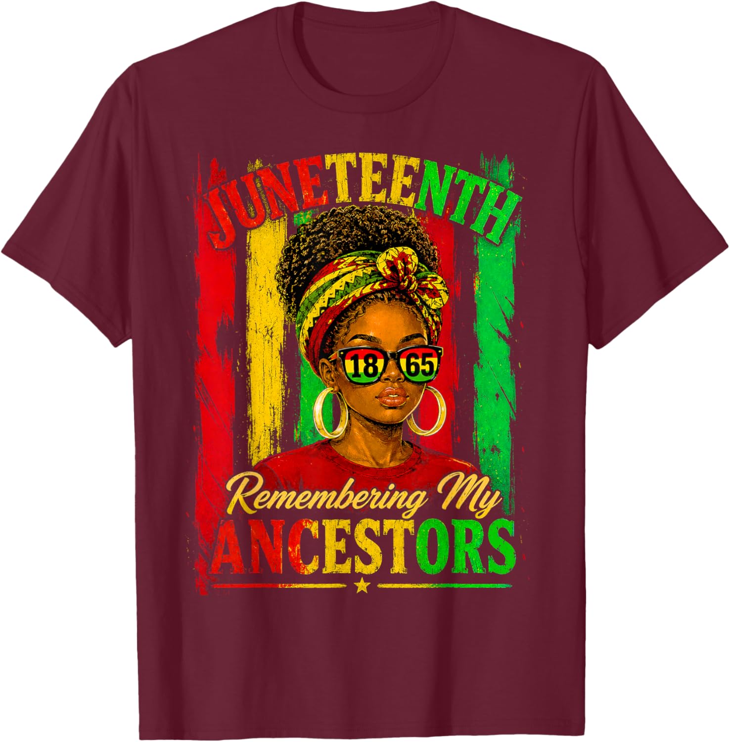 Juneteenth Remembering My Ancestors Gift Women T-Shirt - T-Shirt | Maroon