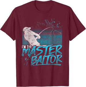 Funny Fishing Master Baitor T Shirt T-Shirt - T-Shirt | Maroon