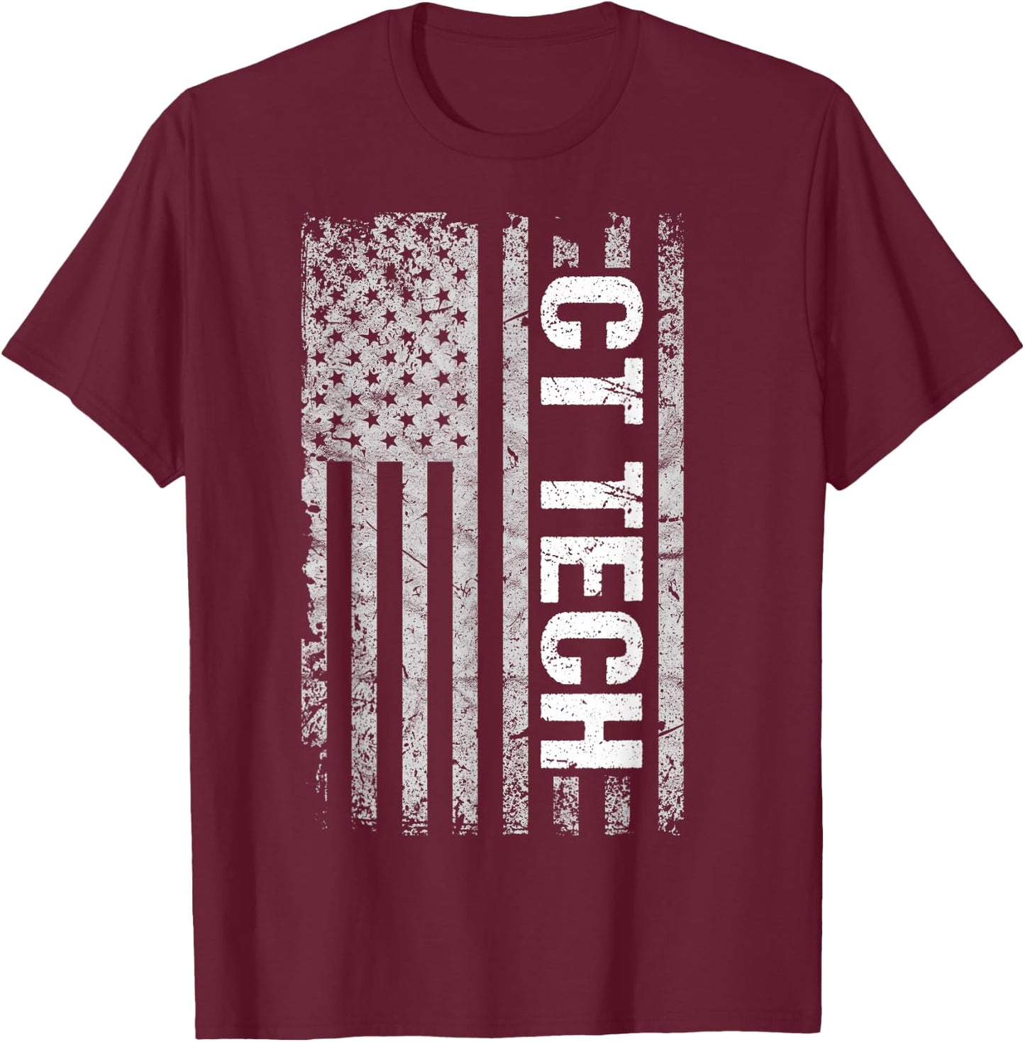 CT Tech American Flag T-Shirt - T-Shirt | Maroon