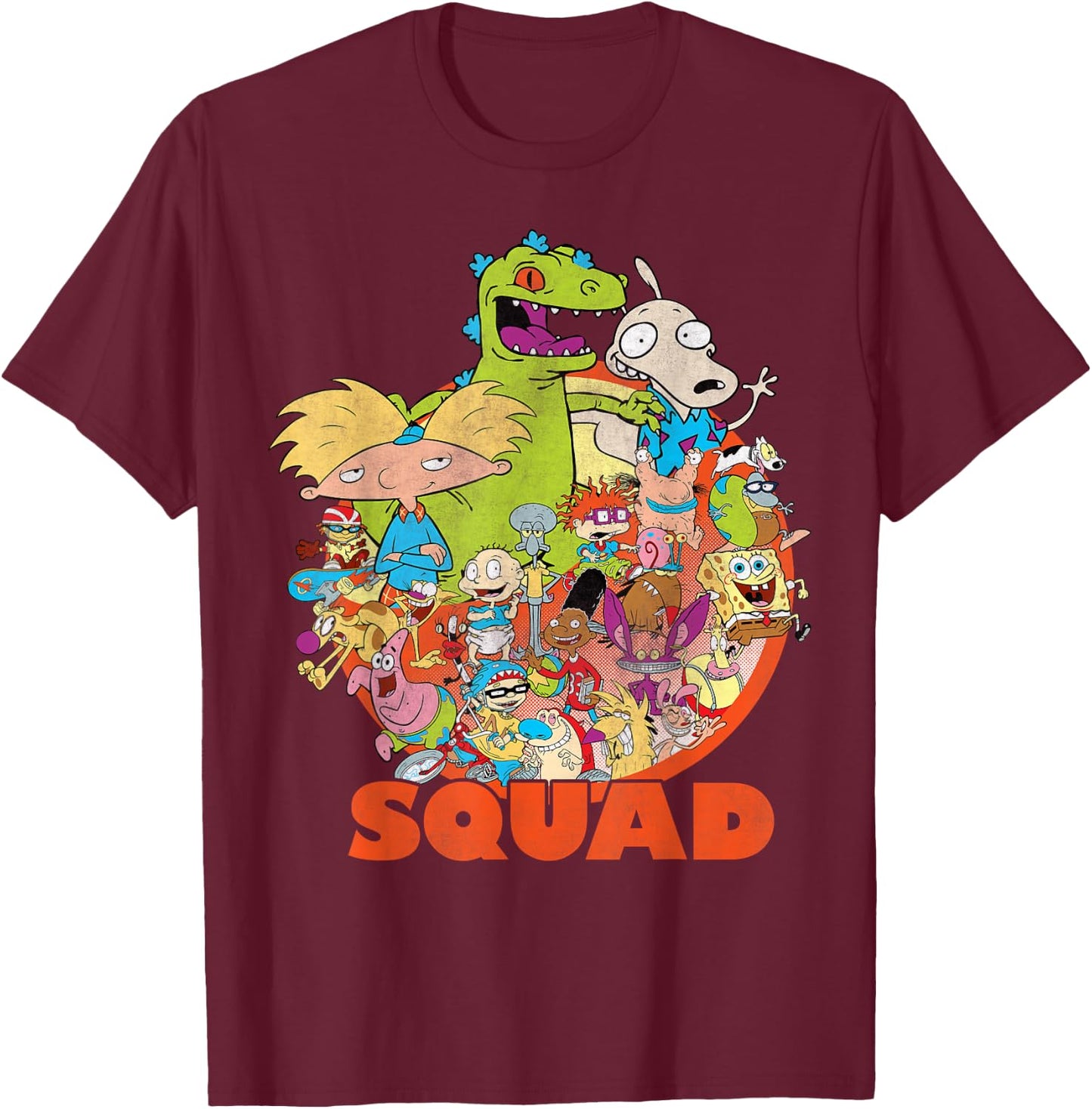 Nickelodeon 90's Nicktoons Squad Graphic T-Shirt - T-Shirt | Maroon