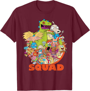 Nickelodeon 90's Nicktoons Squad Graphic T-Shirt - T-Shirt | Maroon