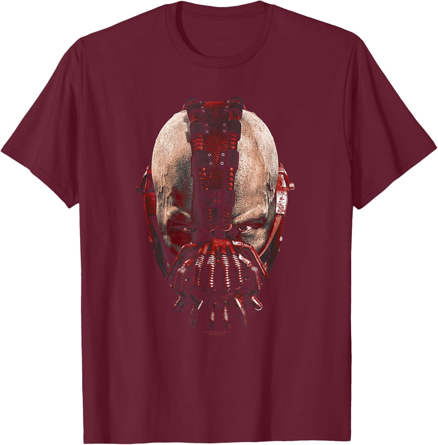 Batman Dark Knight Rises Bane Mask T-Shirt - T-Shirt | Maroon