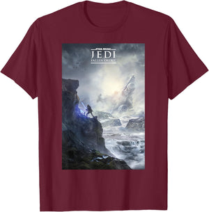 Star Wars Jedi Fallen Order Logo Teaser Poster T-Shirt - T-Shirt | Maroon