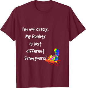 Cheshire Cat Quote Alice in Wonderland Costume I'm not crazy T-Shirt - T-Shirt | Maroon