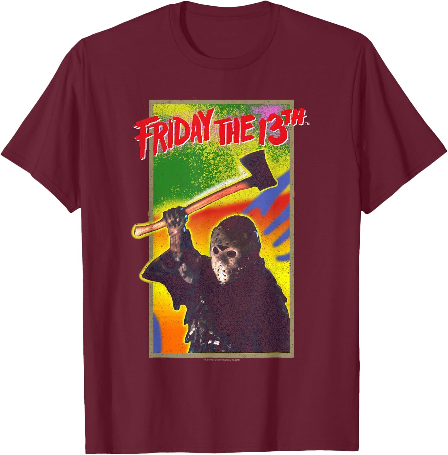 Friday The 13th Retro Game T-Shirt - T-Shirt | Maroon
