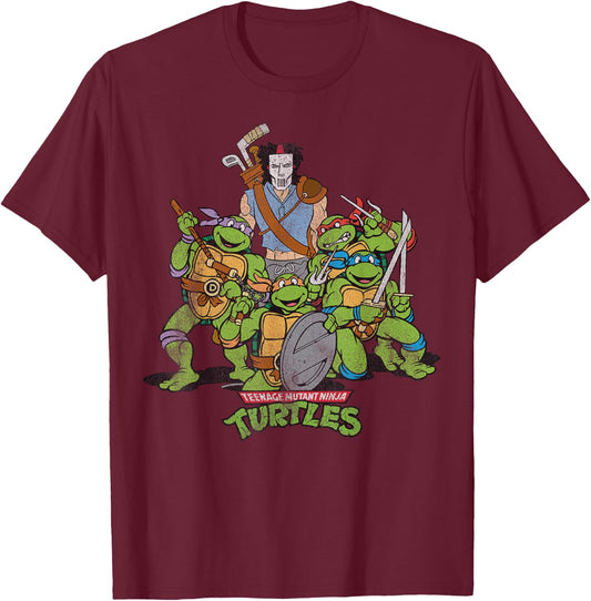 Teenage Mutant Ninja Turtles - and Casey Jones T-Shirt - T-Shirt | Maroon