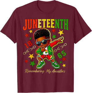 Juneteenth Remembering My Ancestors African American Boys T-Shirt - T-Shirt | Maroon