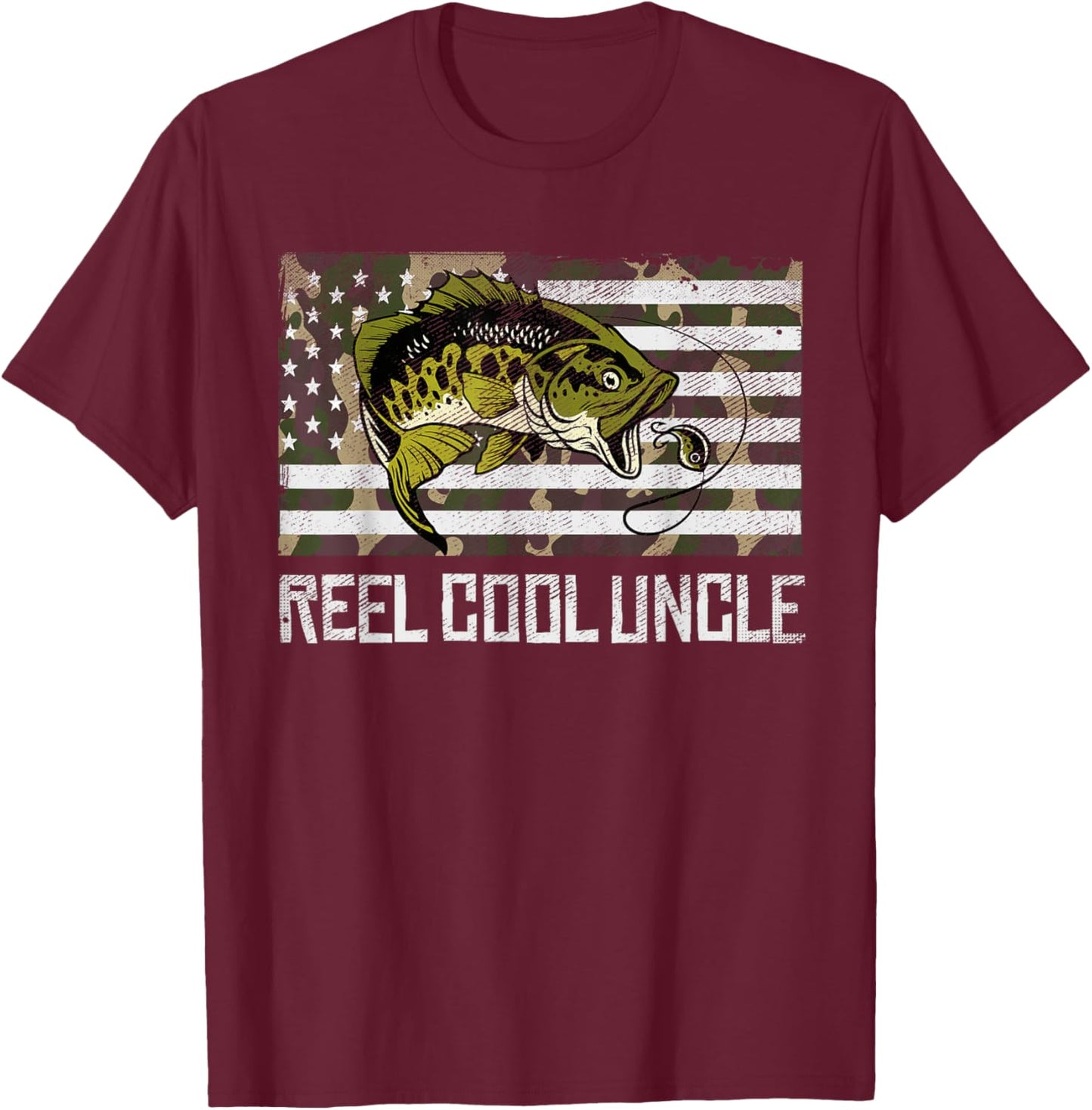 Reel Cool UNCLE Fishing Fisherman Fish Lover Father's Day T-Shirt - T-Shirt | Maroon