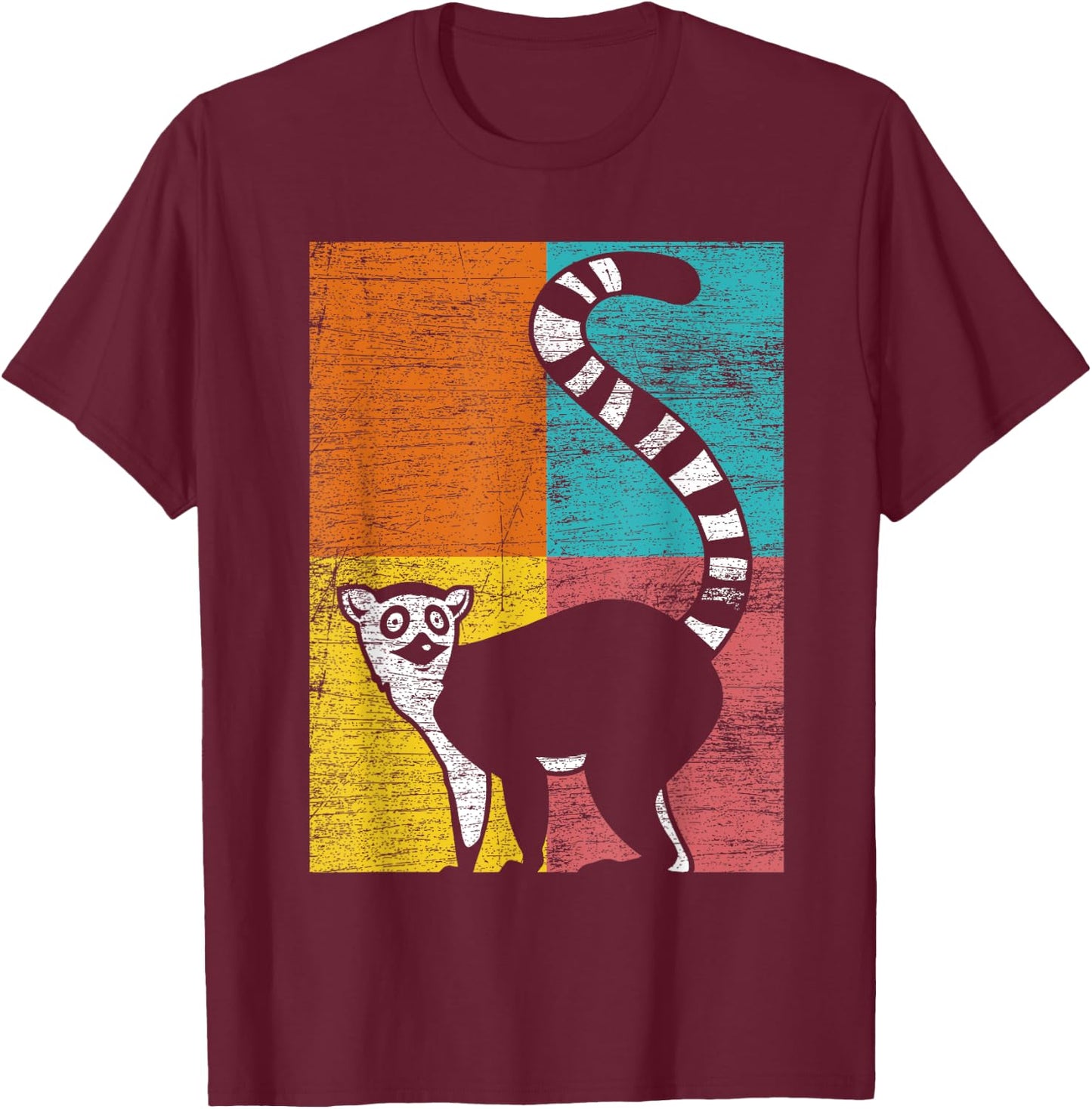 Madagascar Monkey Animal Lemur T-Shirt - T-Shirt | Maroon