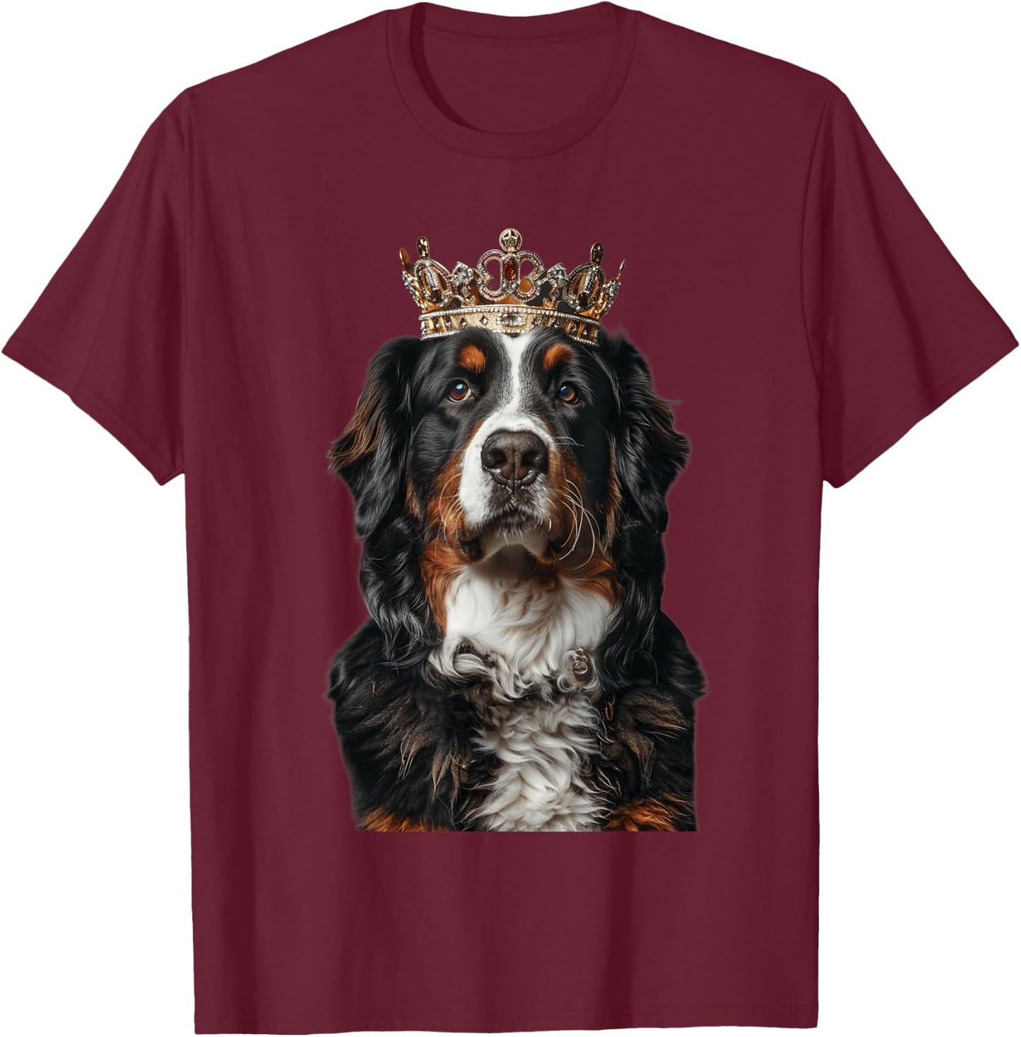 Bernese Mountain King Crown T-Shirt - T-Shirt | Maroon