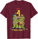 Teenage Mutant Ninja Turtles I'm 4 Dude Pizza Birthday Party T-Shirt - T-Shirt | Maroon