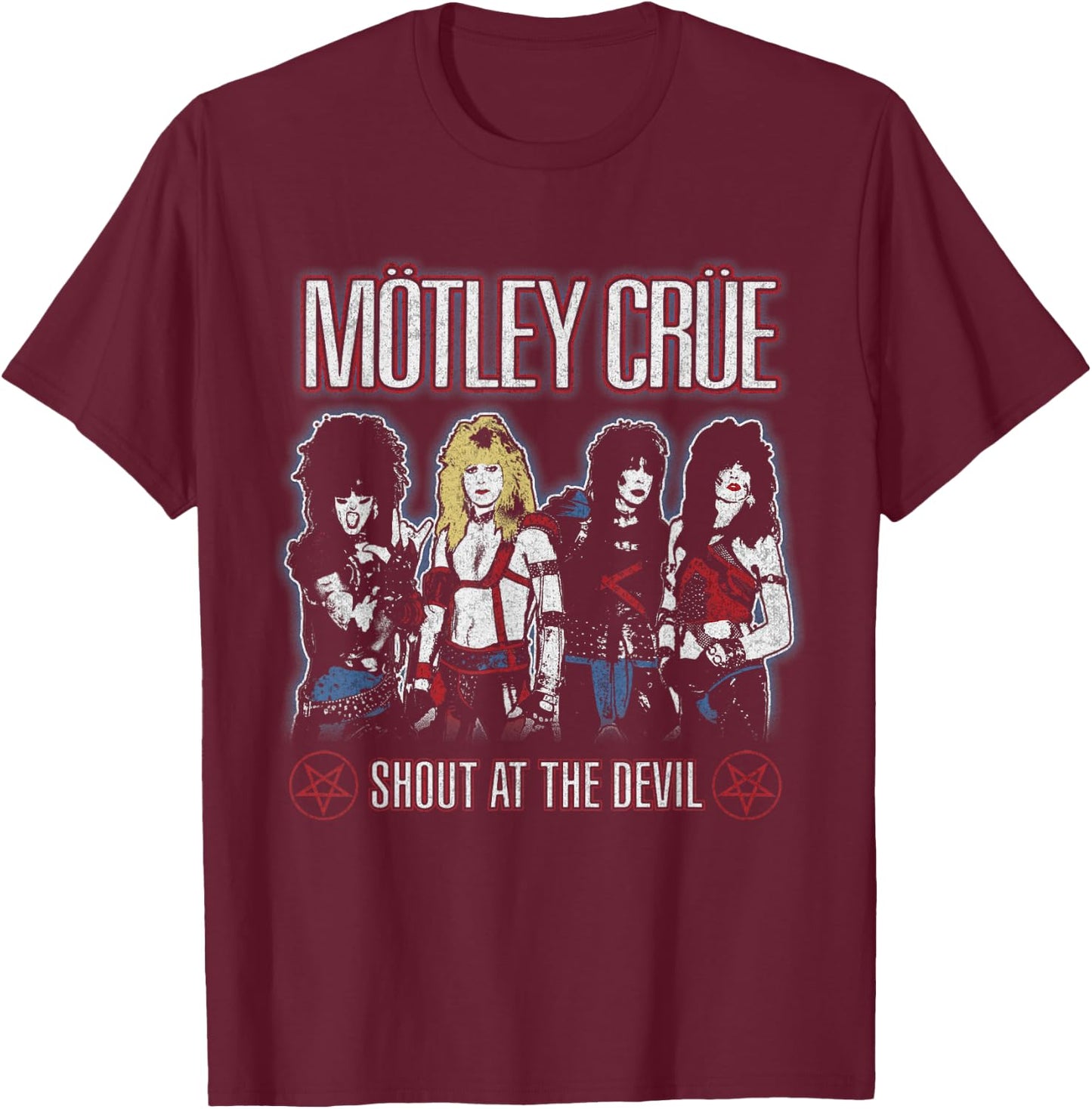 Mötley Crüe Shout At The Devil T-Shirt - T-Shirt | Maroon