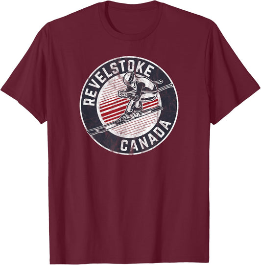 Revelstoke Canada Ski T-Shirt - T-Shirt | Maroon
