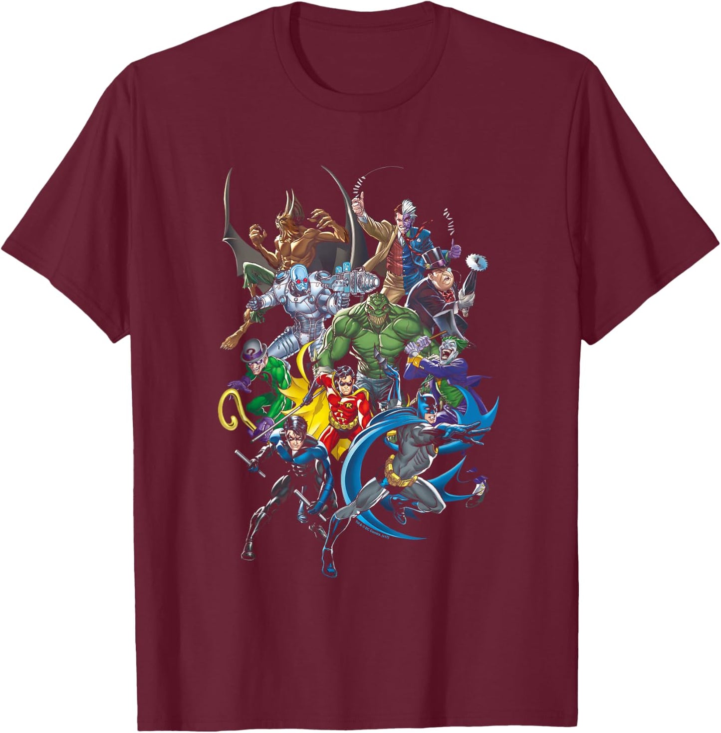 Batman Saints and Psychos T Shirt T-Shirt - T-Shirt | Maroon