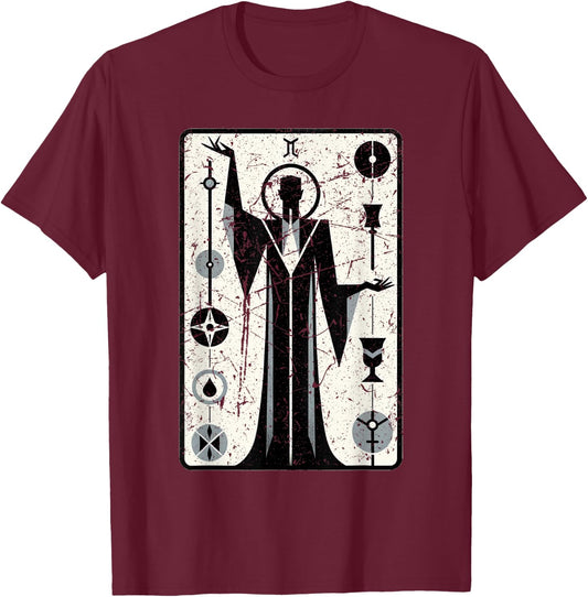 The Hierophant Tarot Card Clothing T-Shirt - T-Shirt | Maroon