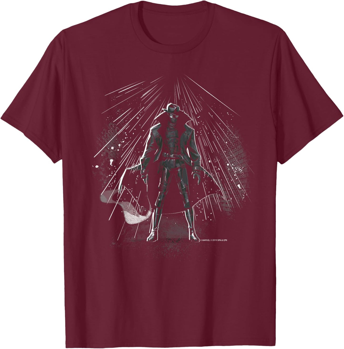 Marvel Spider-Man Into The Spider-Verse Noir Peter T-Shirt - T-Shirt | Maroon