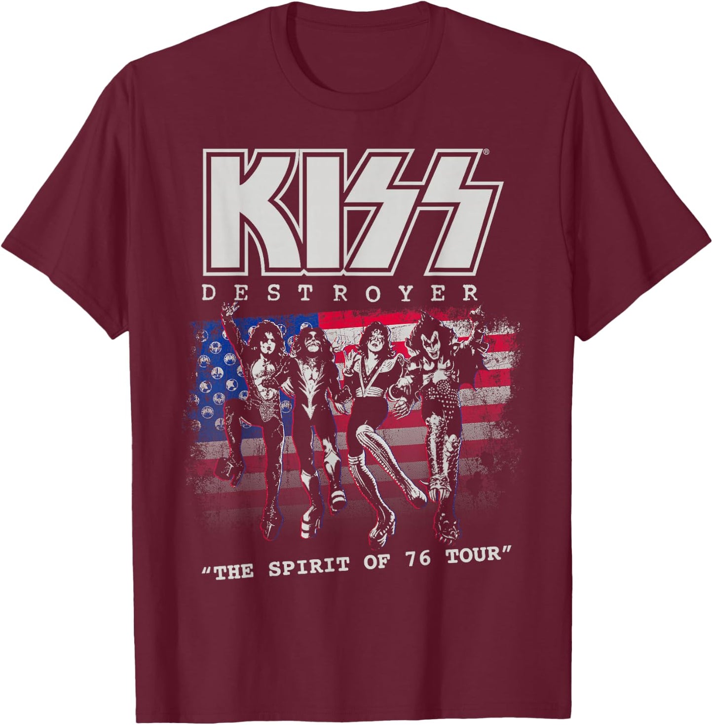 KISS - Destroyer: The Spirit of '76 T-Shirt - T-Shirt | Maroon