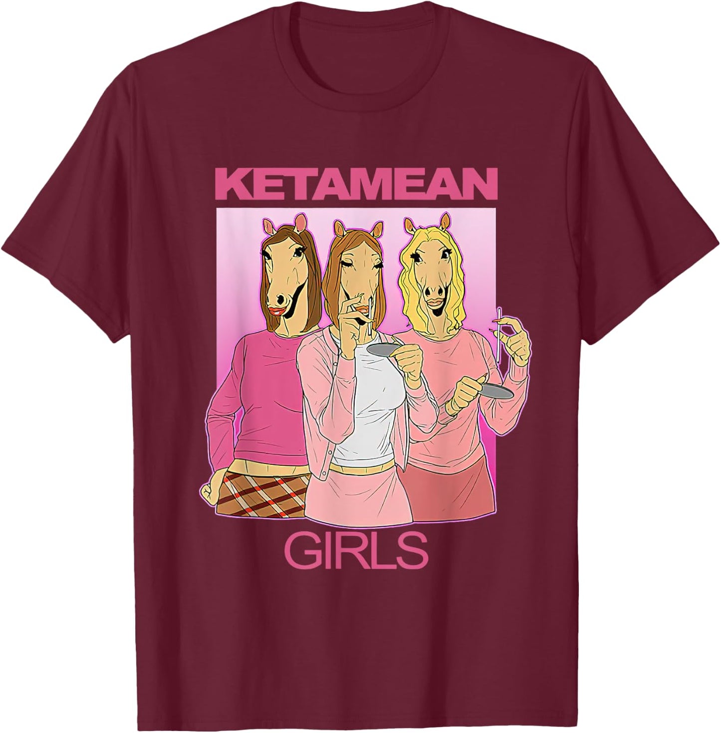 Meme Ketamine Horse Ketamine Horse Emergency | Ketamean -Adults Classic Fit Black Short Sleeve Small T-Shirt - T-Shirt | Maroon