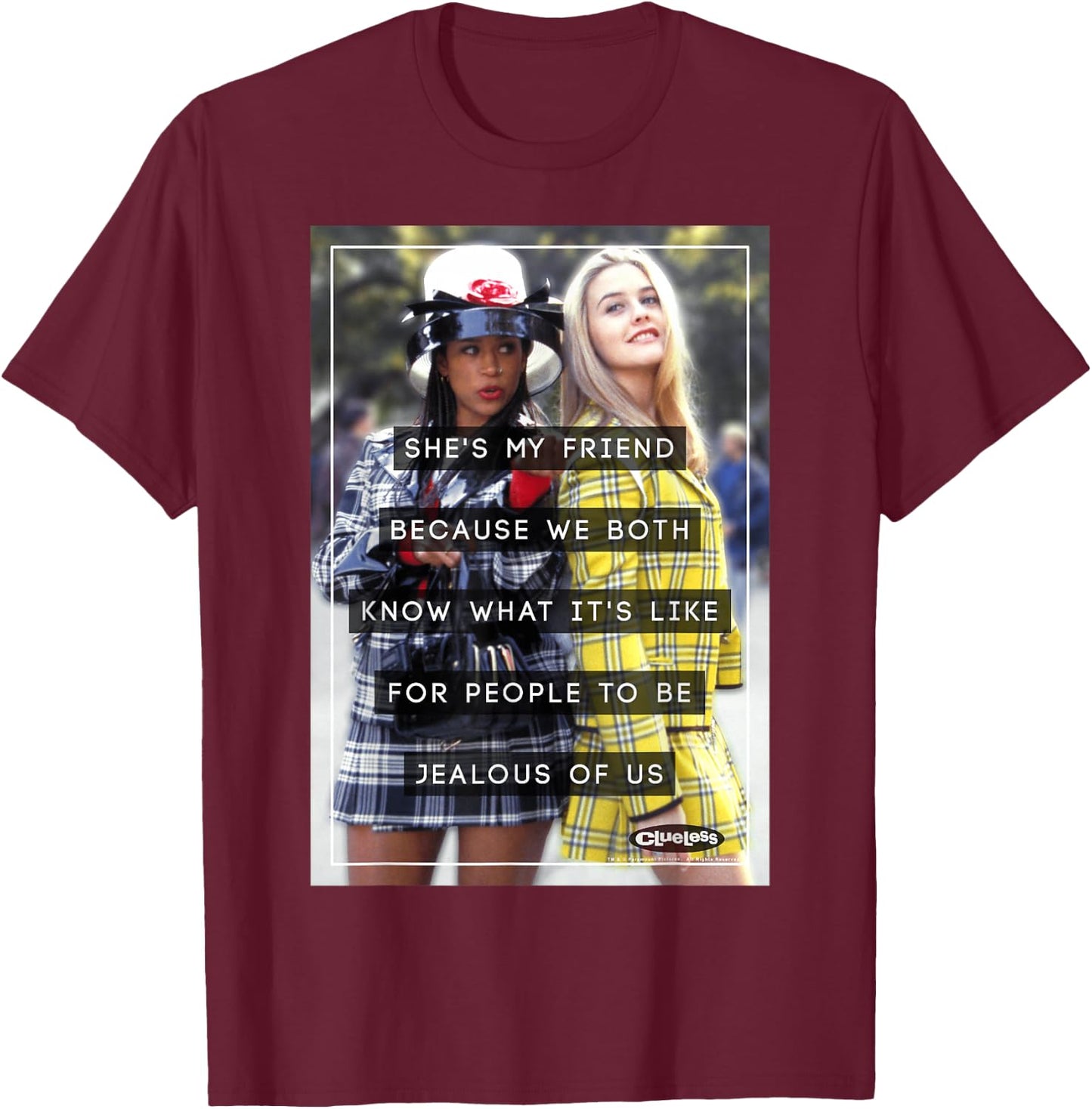 Clueless Cher & Dionne She's My Friend Graphic T-Shirt - T-Shirt | Maroon