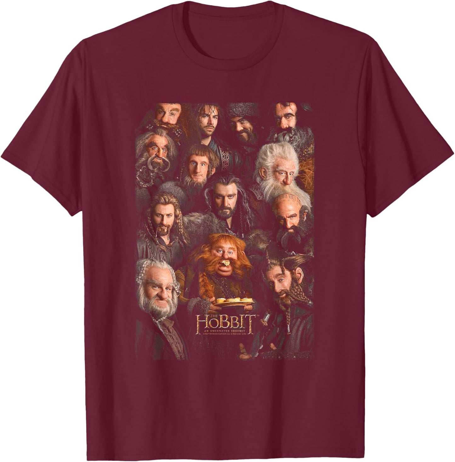 Hobbit Dwarves Poster T Shirt T-Shirt - T-Shirt | Maroon