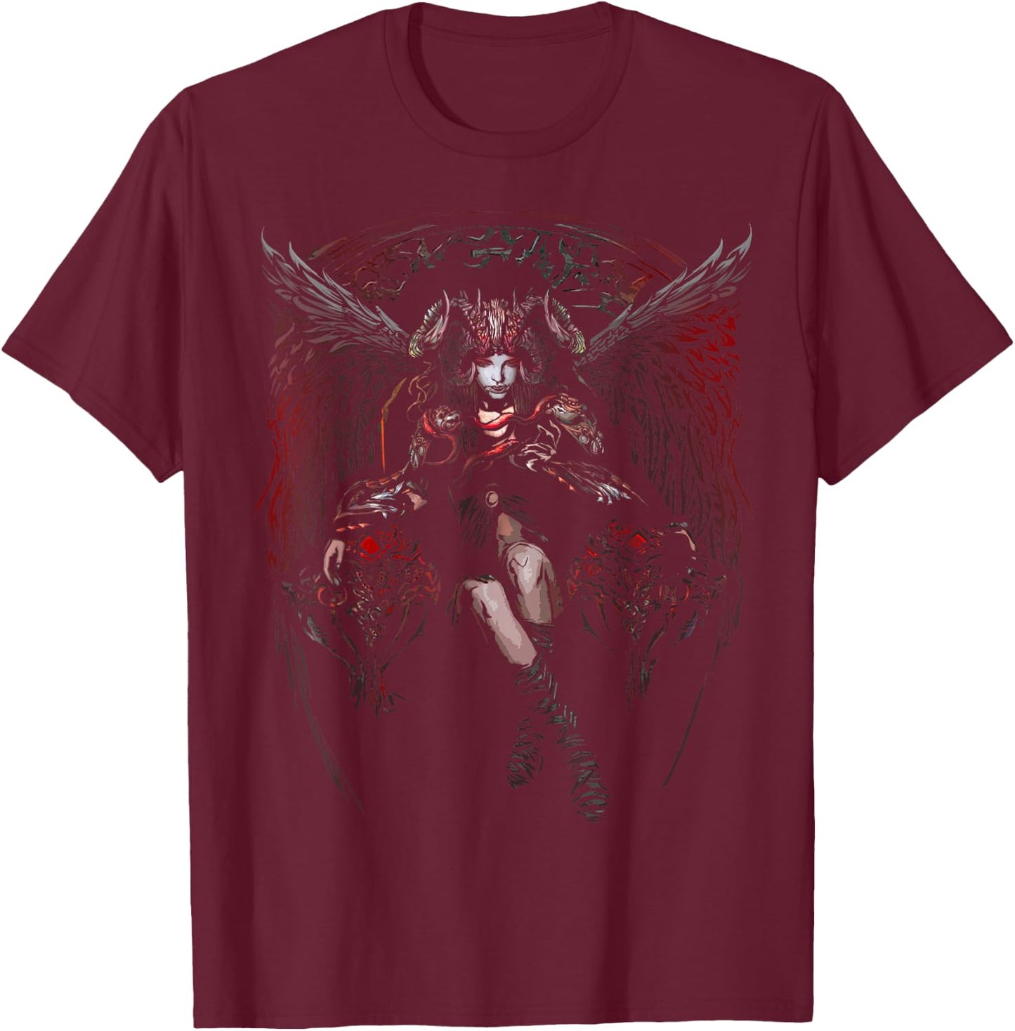 Succubus Medieval Mythology Demon Horror Occult Halloween T-Shirt - T-Shirt | Maroon