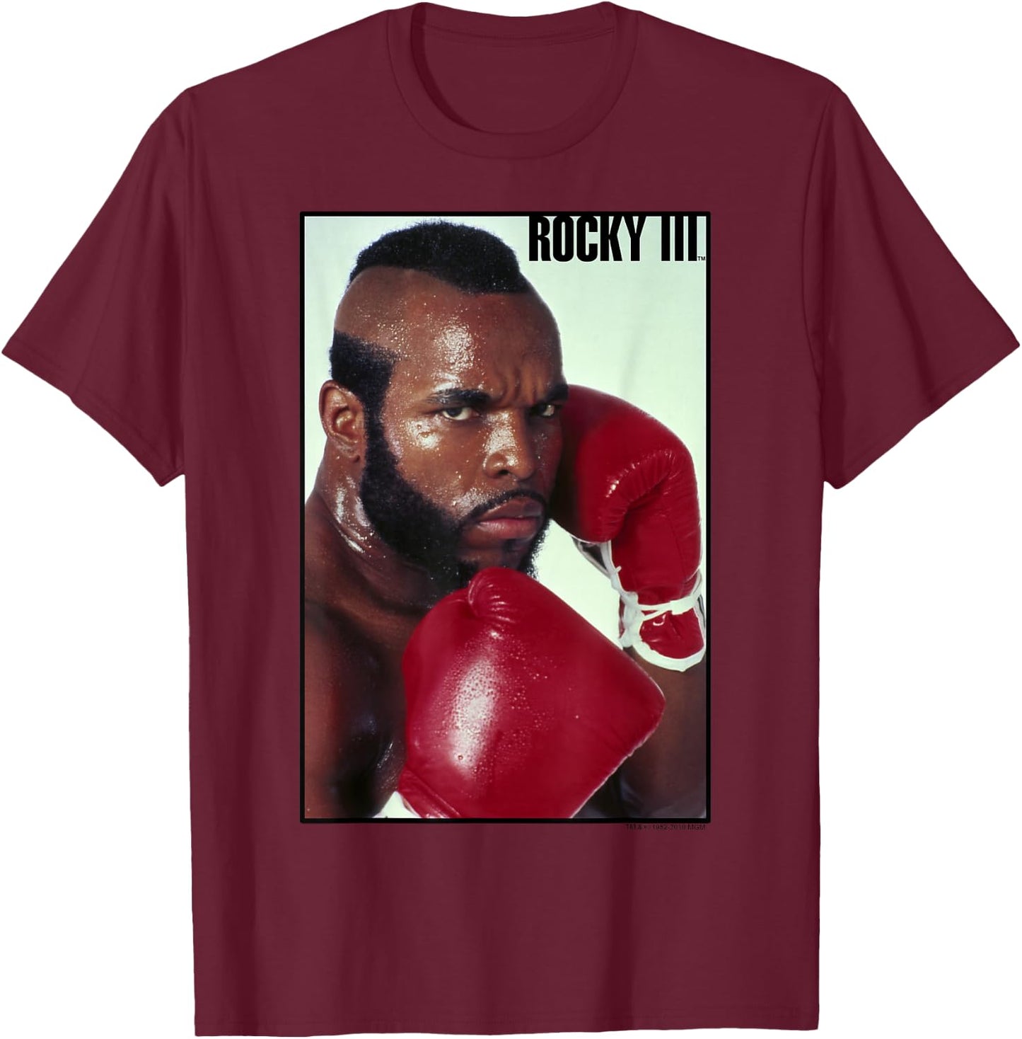 Rocky 3 Clubber Lang Fight Pose Full Color Poster T-Shirt - T-Shirt | Maroon