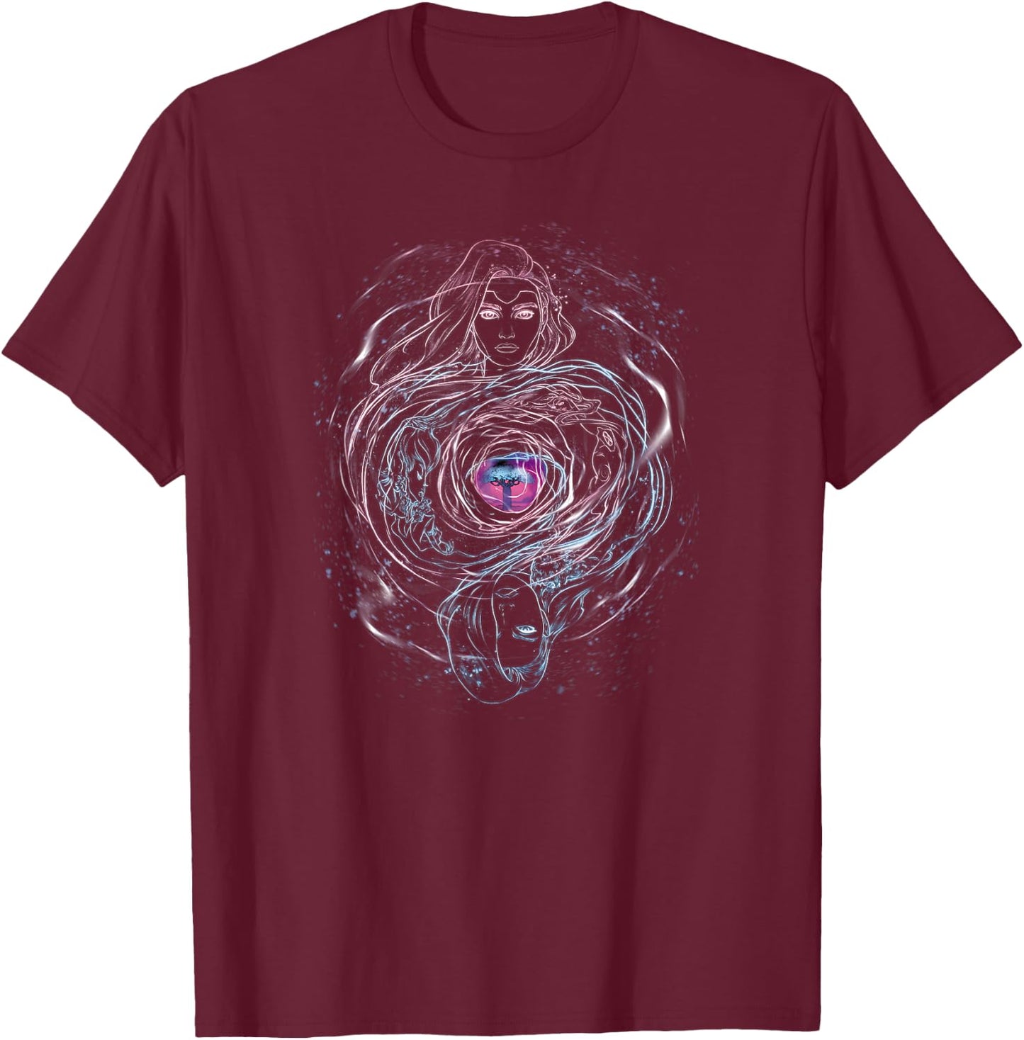 Marvel X-Men Jean Grey & Emma Frost Mind Meld T-Shirt - T-Shirt | Maroon