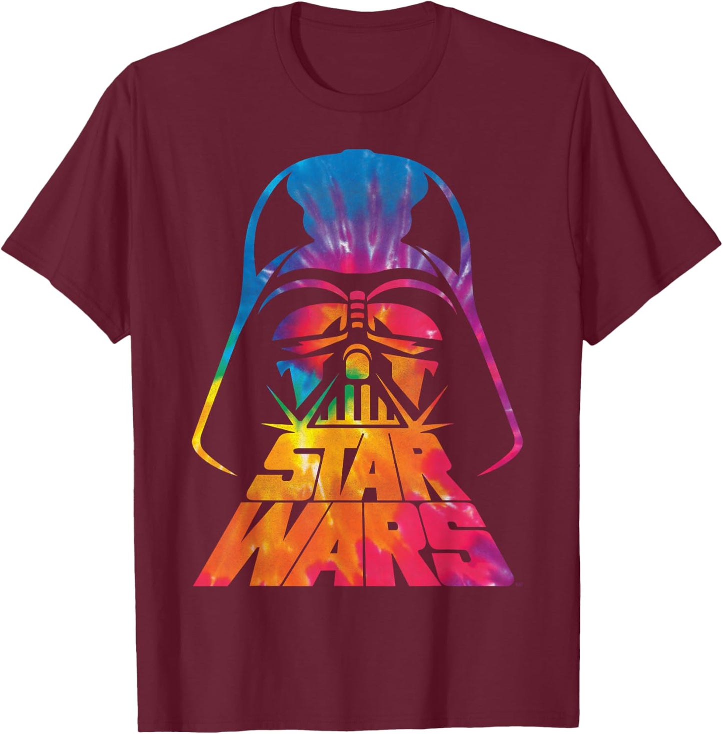 Star Wars Darth Vader Tie Dye Helmet Graphic Z1 T-Shirt - T-Shirt | Maroon