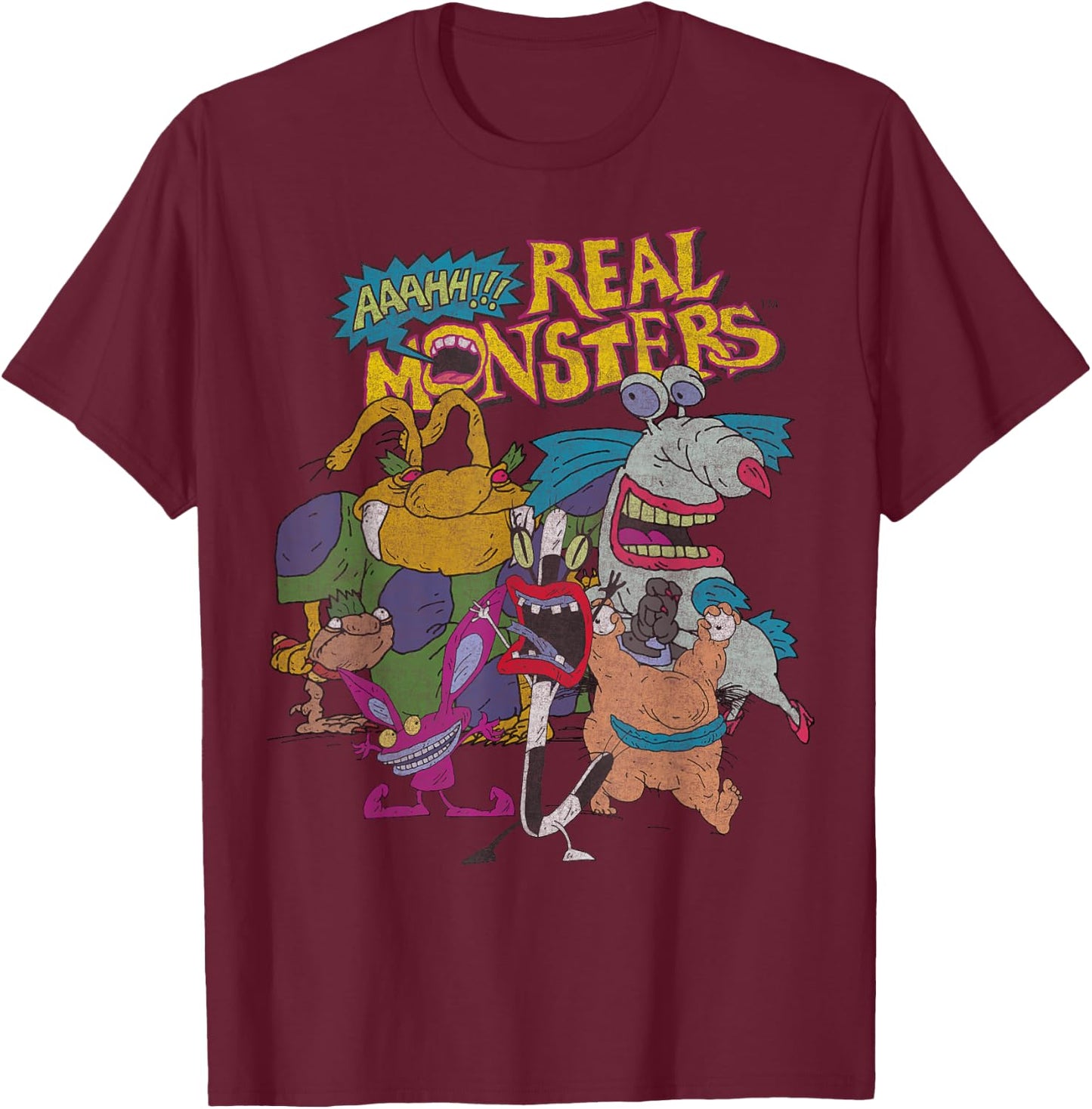 AAAHH Real Monsters Character Cast T-Shirt - T-Shirt | Maroon