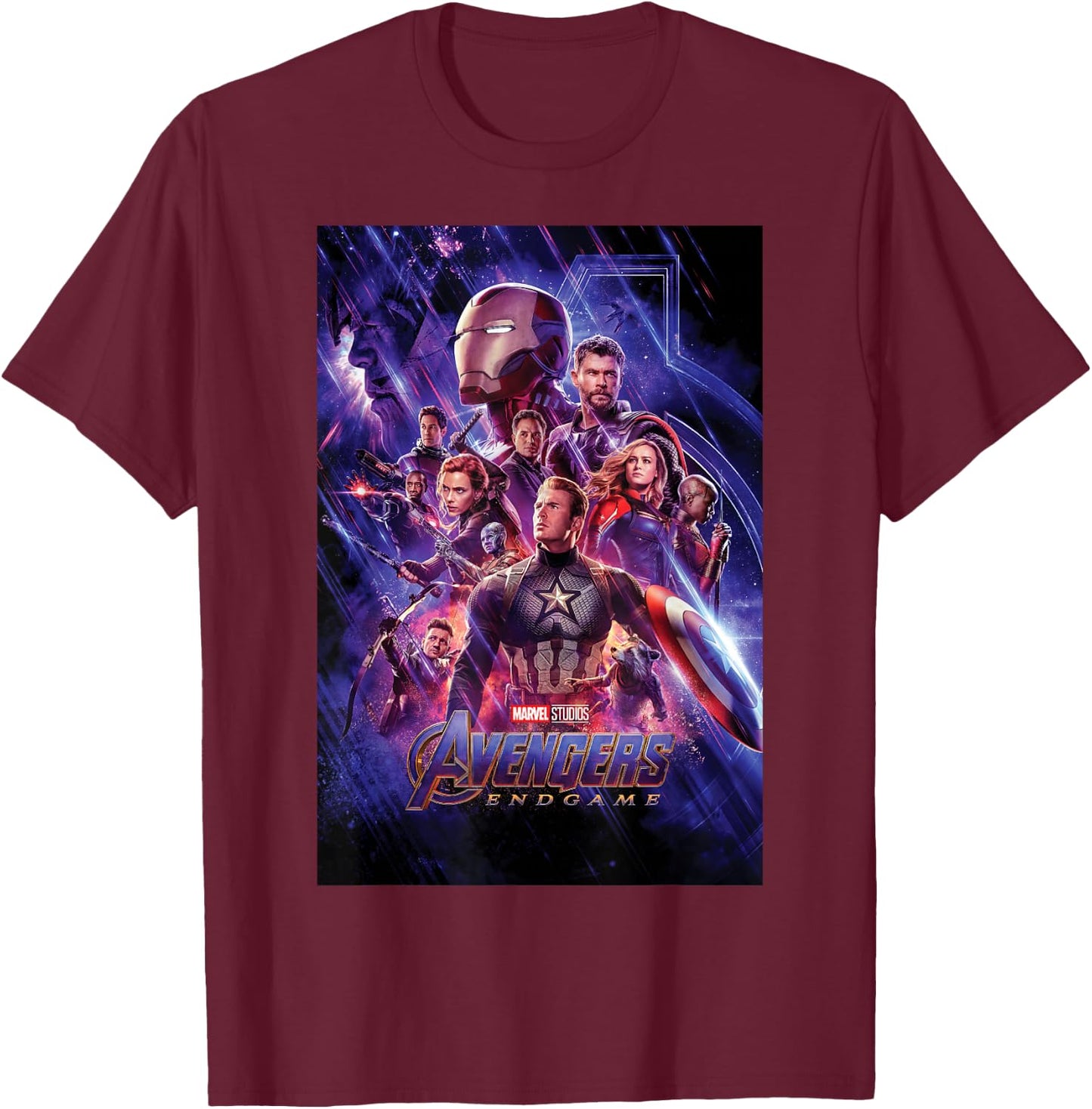 Marvel Studios Avengers Endgame Space Group Shot Poster T-Shirt - T-Shirt | Maroon