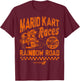 Nintendo Mario Kart Rainbow Road Vintage Graphic T-Shirt - T-Shirt | Maroon