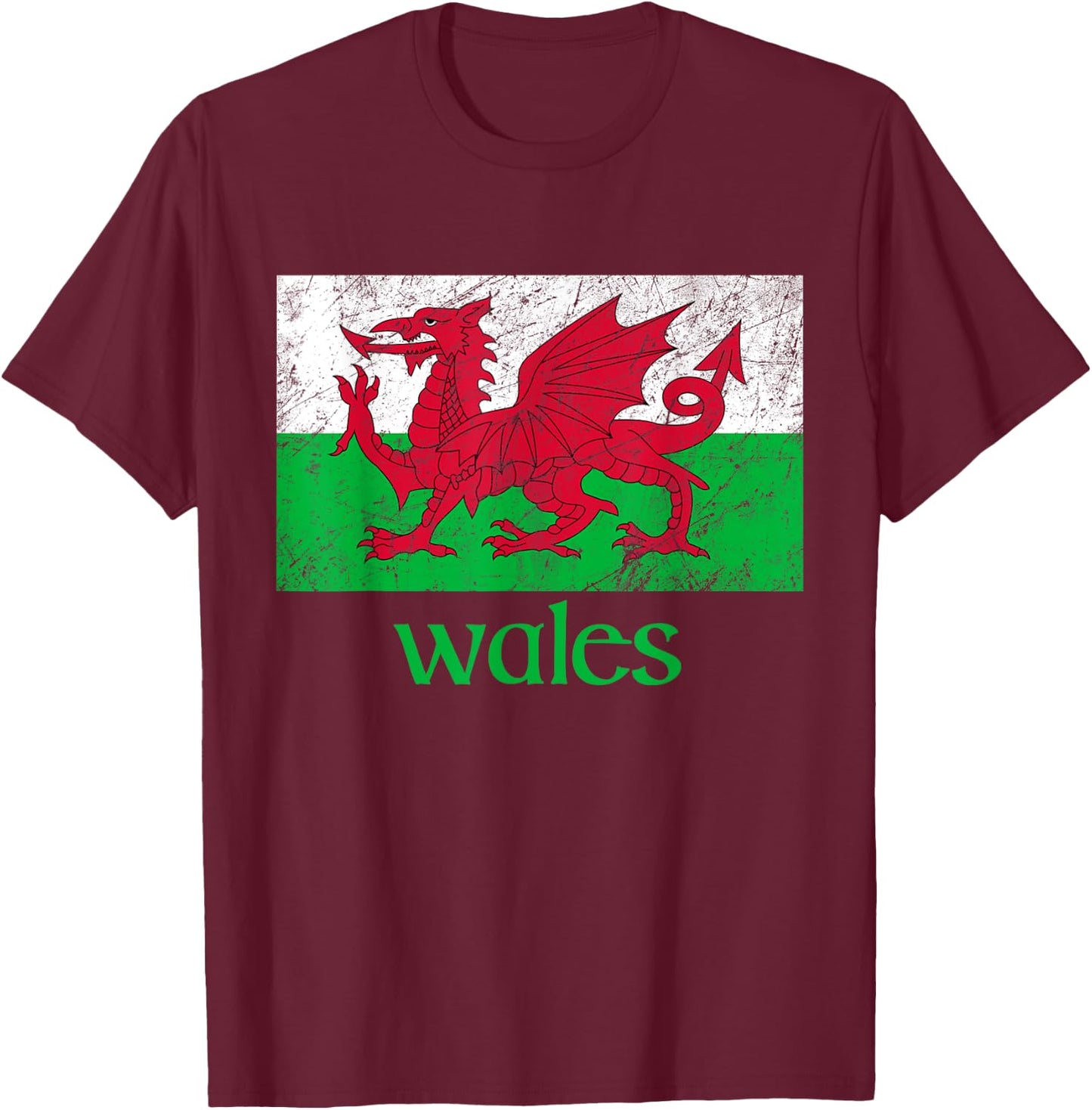 Dragon of Wales Flag Welsh Cymru Flags Medieval T-Shirt - T-Shirt | Maroon