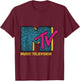 Classic MTV Logo Finger Print Design T- Shirts T-Shirt - T-Shirt | Maroon