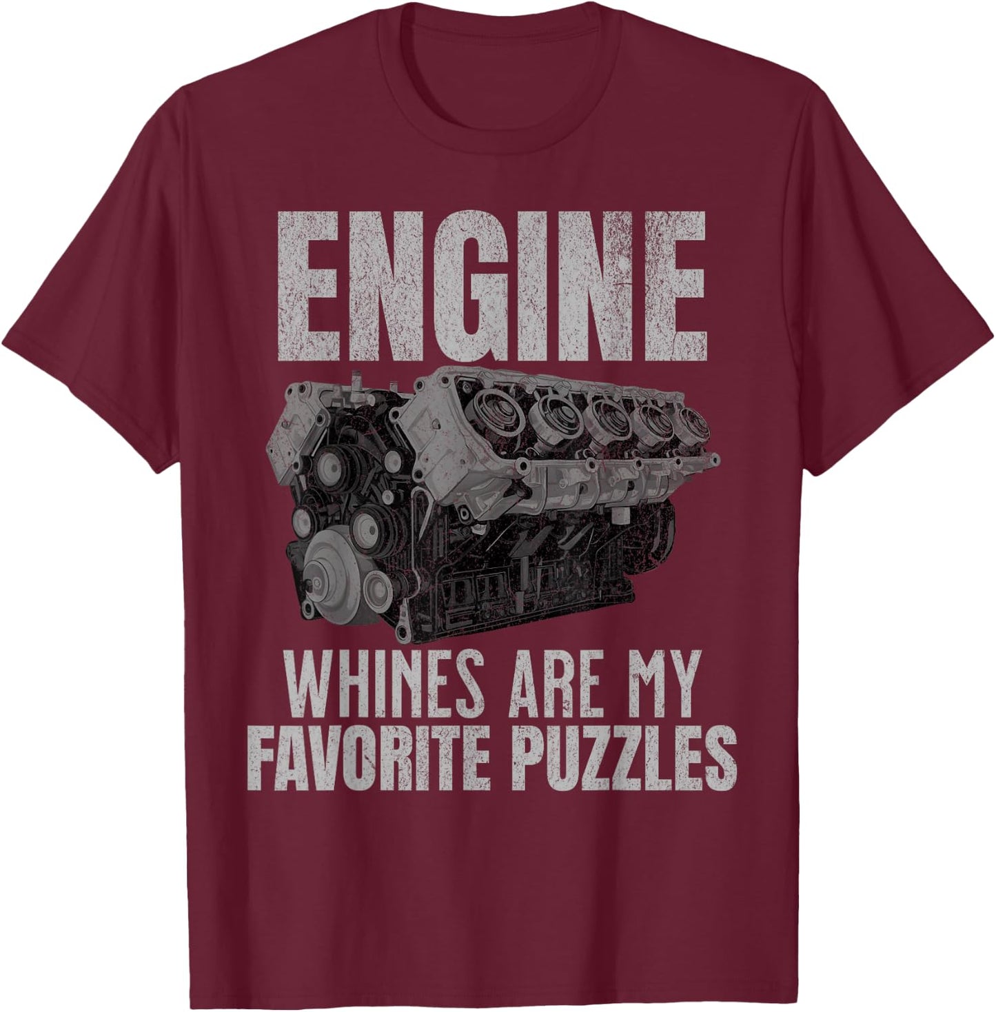 Funny Mechanic Engine Block Car Auto Repair Garage T-Shirt - T-Shirt | Maroon