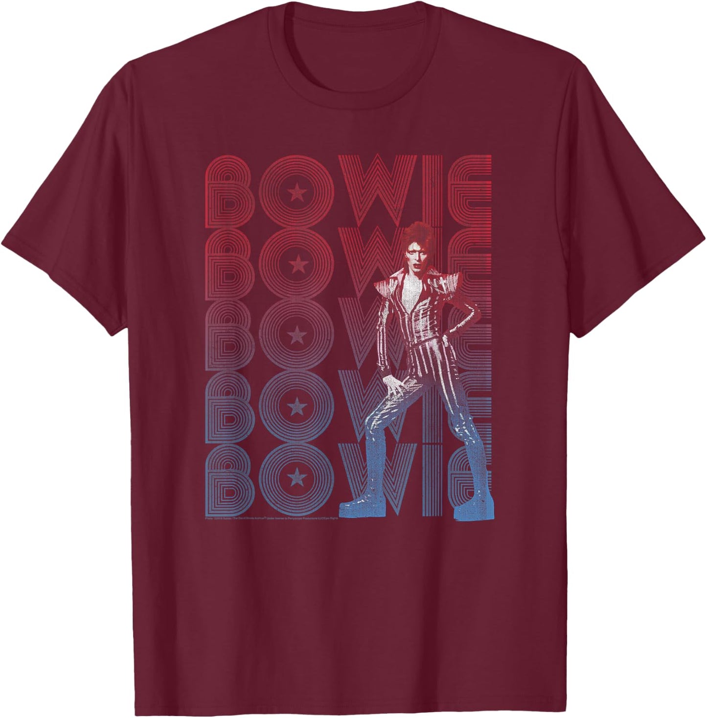 David Bowie - Rise and Fall T-Shirt - T-Shirt | Maroon