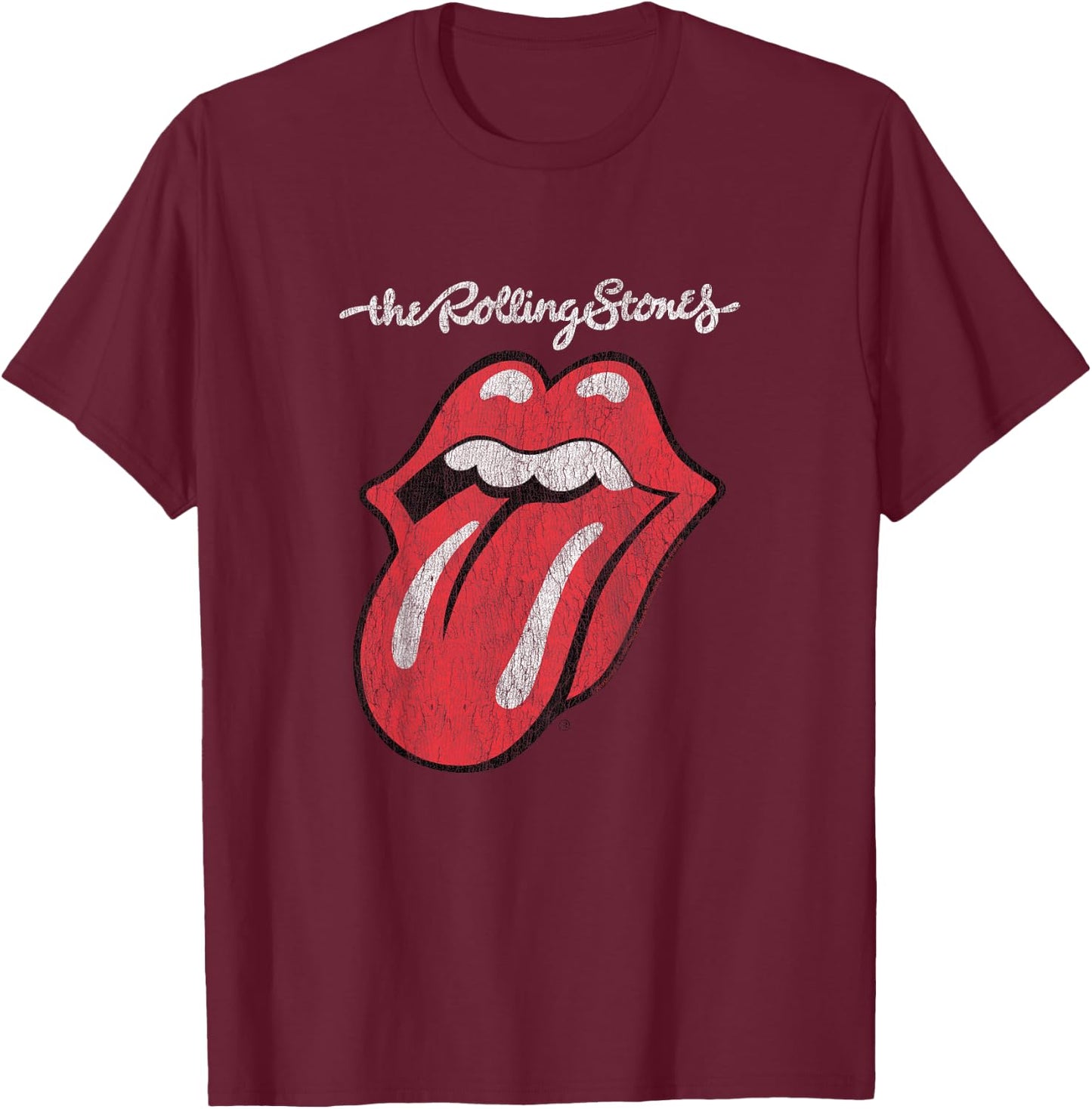The Rolling Stones Script Tongue Logo T-Shirt - T-Shirt | Maroon